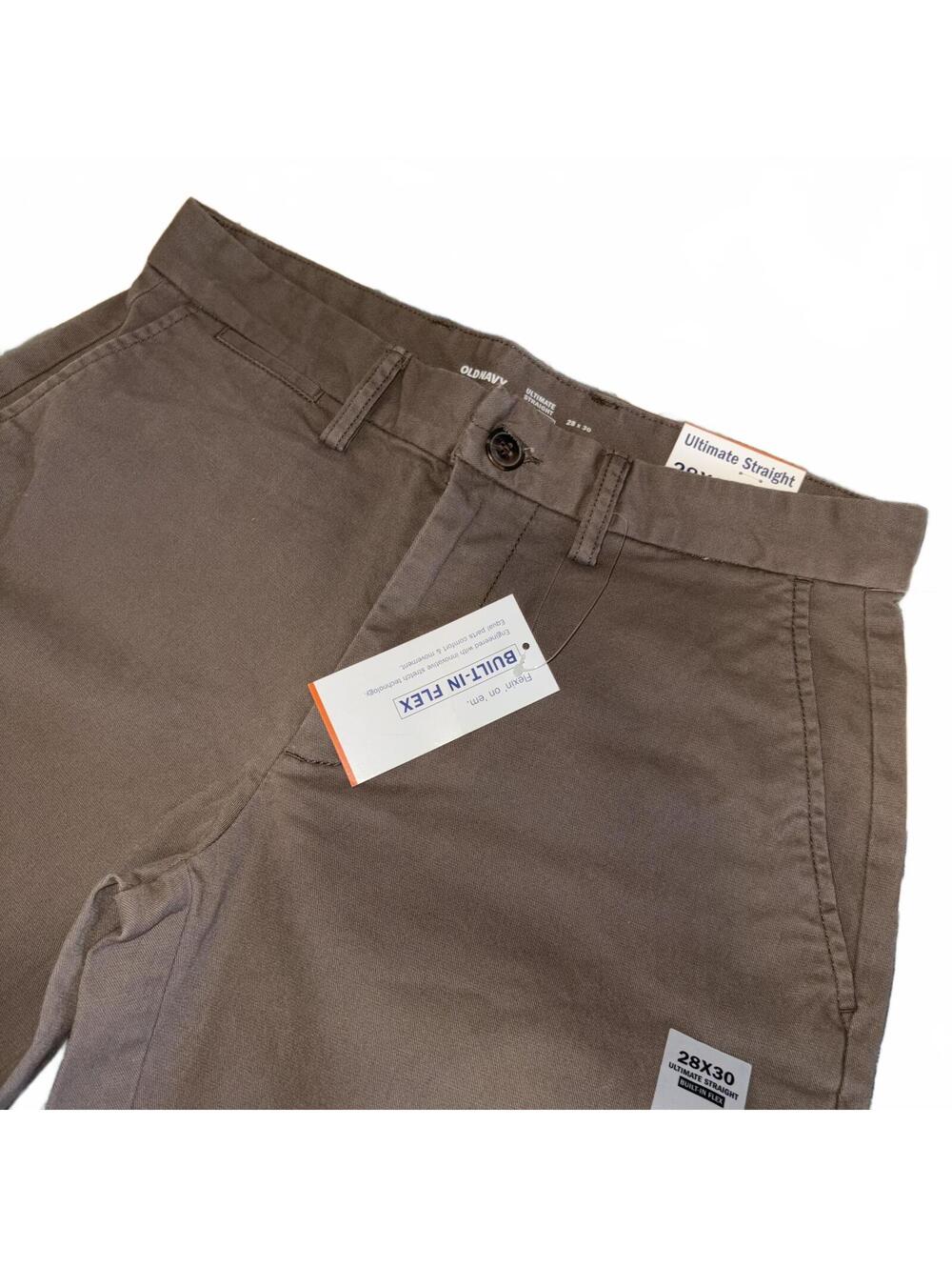 Old Navy NWT Ultimate Straight Men’s 28 x 30 Built-In Flex Brown Pants XS - Picture 3 of 9